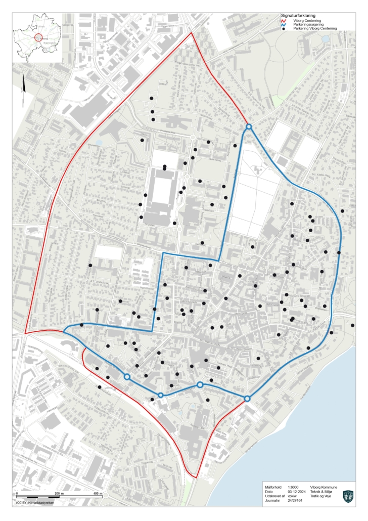 Kort over Viborg Betalingsparkering